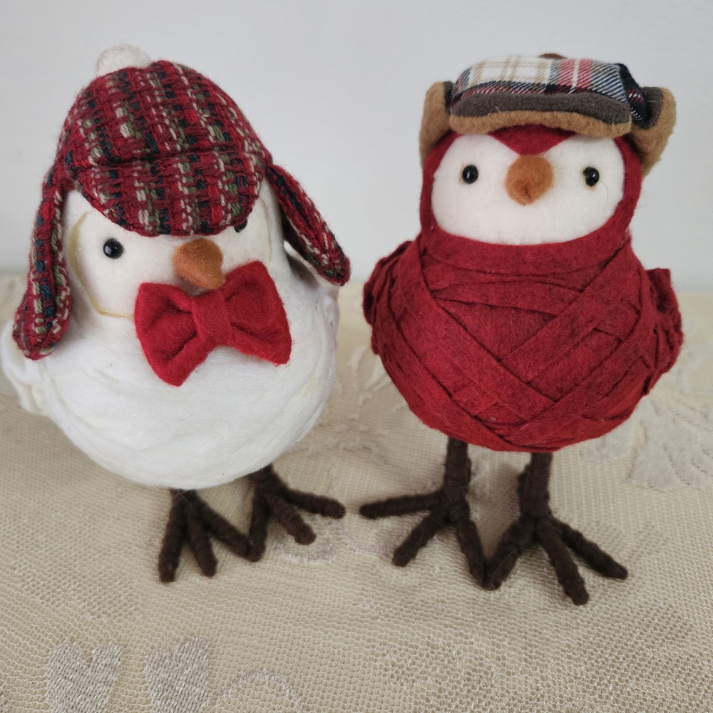 Target 2013 Christmas Wondershop Featherly Friends Red & White Plaid Birds